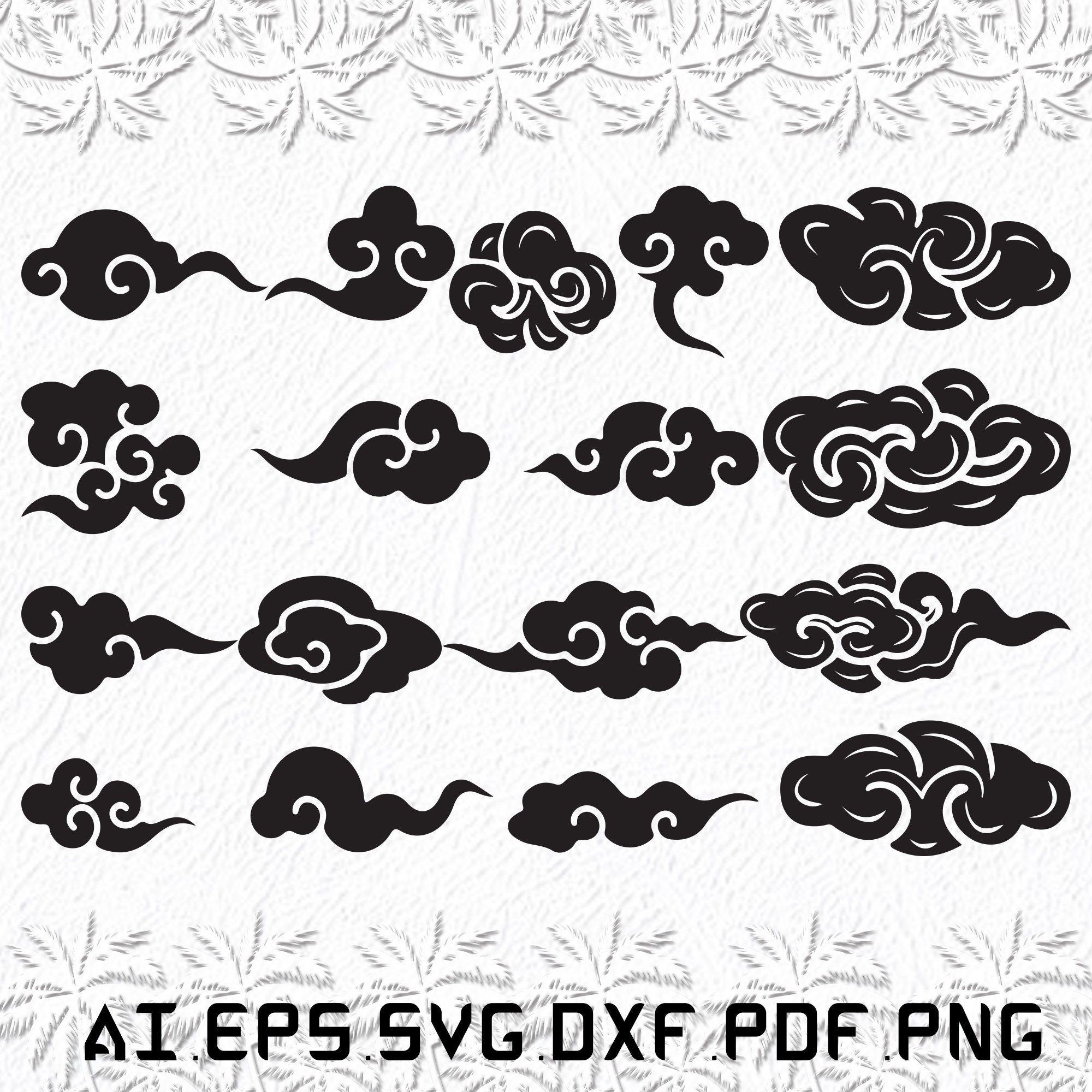 Chinese Cloud Cut Out Element PNG & SVG Design For T-Shirts