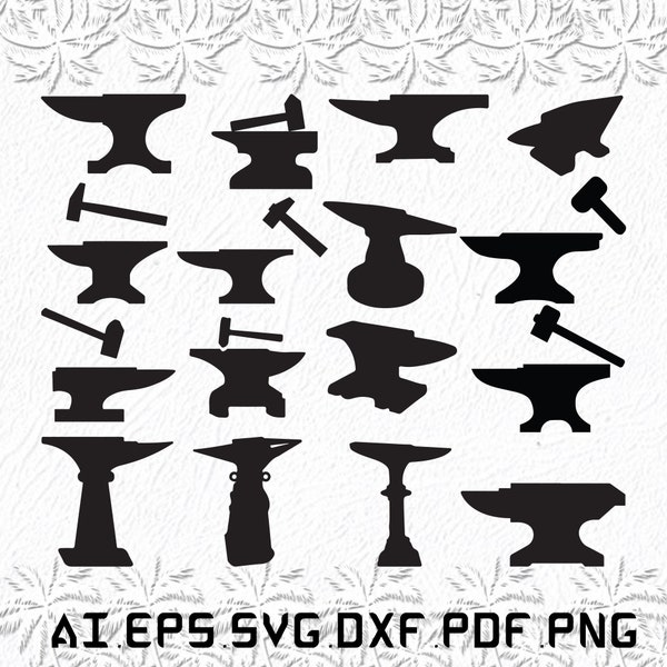 Enclume svg, Marteau svg, Forge svg, Acier, forgeron, SVG, ai, pdf, eps, svg, dxf, png