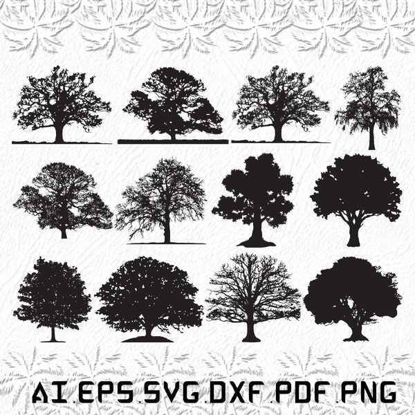 Oak Tree svg, Trees svg, Oak svg, Leaf, Tree, SVG, ai, pdf, eps, svg, dxf, png