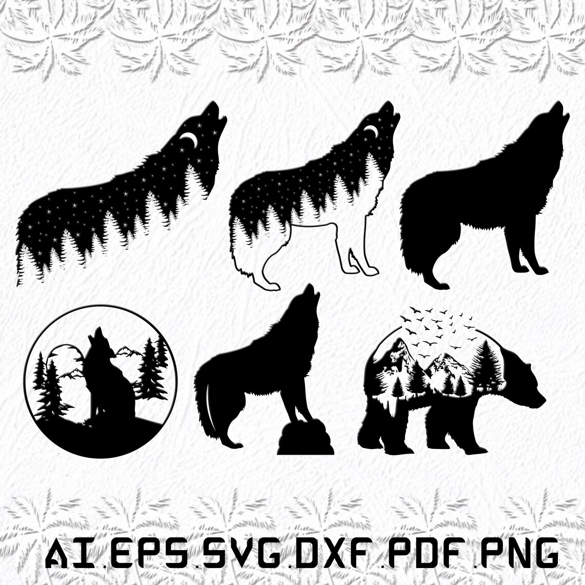 Wolf Mountain SVG Wolf Svg Mountain SVG Hunting SVG Ai - Etsy Canada