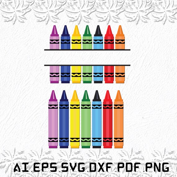 Crayon Svg Color Marker Svg Split Crayons Svg Crayon Name Etsy