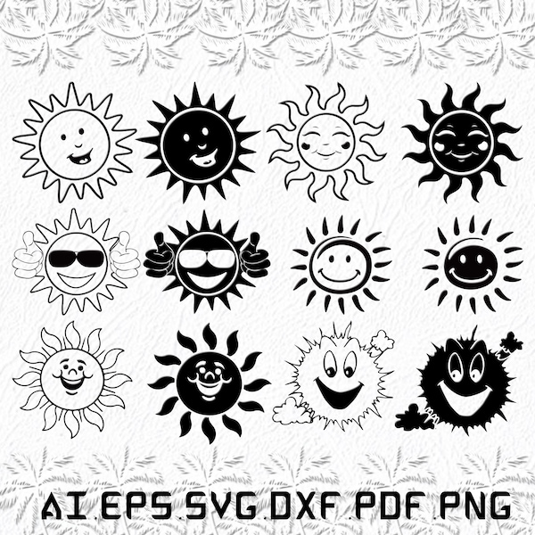 Sunshine svg, Nursery printable svg, Sun kids svg, Summer, Sun, SVG, ai, pdf, eps, svg, dxf, png