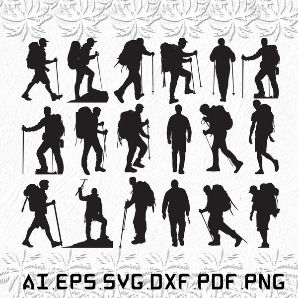 Male Hiker svg, Male Hikers svg, male svg, Hiker, boys, SVG, ai, pdf, eps, svg, dxf, png