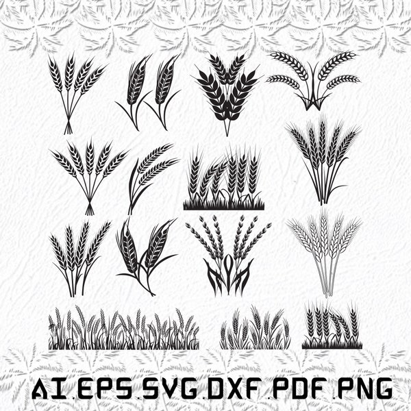 Wheat svg, Wheats svg, nature svg, green, happy, SVG, ai, pdf, eps, svg, dxf, png