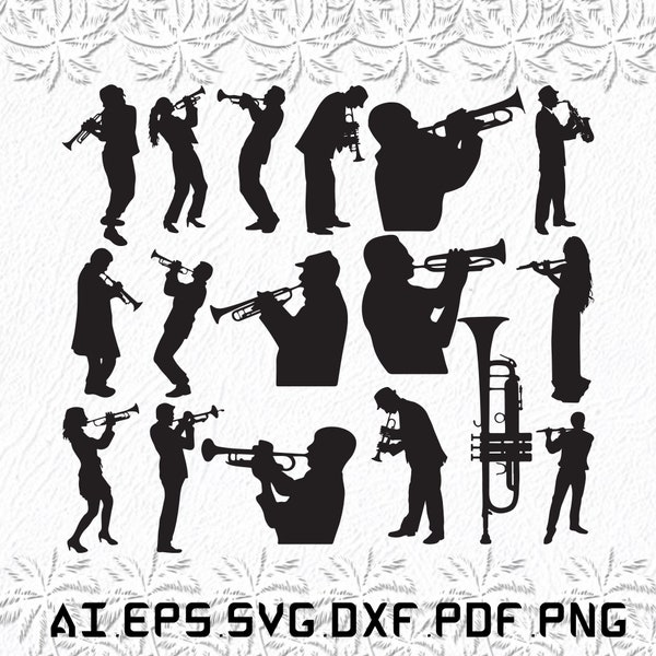 Trumpet Player svg, Trumpet Players svg, Trumpet svg, Players, Player, SVG, ai, pdf, eps, svg, dxf, png