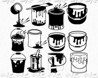 Paint bucket svg, Paint svg, Art svg, Painting, Painter, SVG, ai, pdf, eps, svg, dxf, png