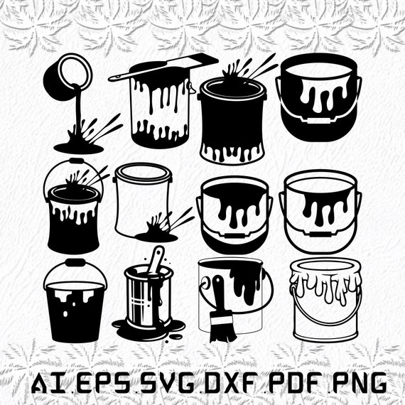 Paint bucket svg, Paint svg, Art svg, Painting, Painter, SVG, ai, pdf, eps,  svg, dxf, png