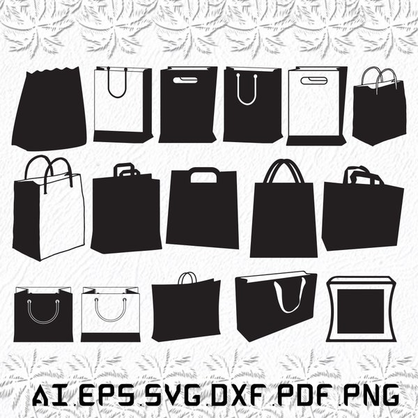 Paper Bag svg, Paper svg, Bag svg, Black, Design, SVG, ai, pdf, eps, svg, dxf, png