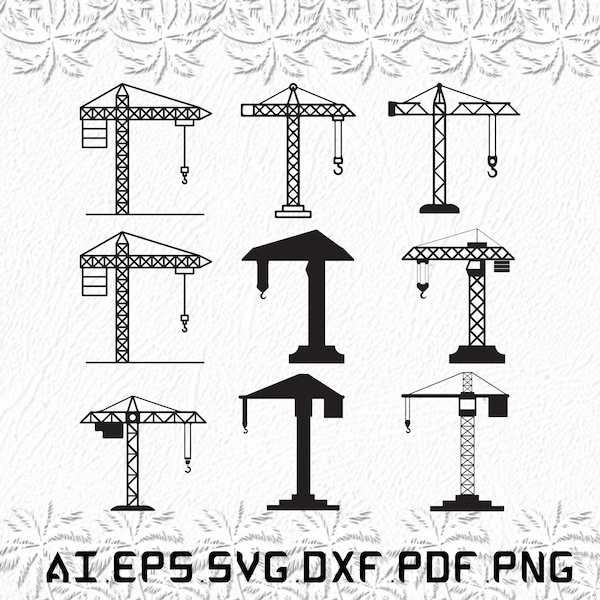 Tower Crane  svg, Tower Cranes svg, Tower svg, Crane, Cranes, SVG, ai, pdf, eps, svg, dxf, png