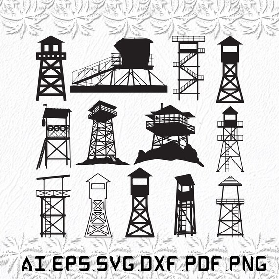 Watch Tower Svg Watch Towers Svg Watch Svg Tower Towers Etsy