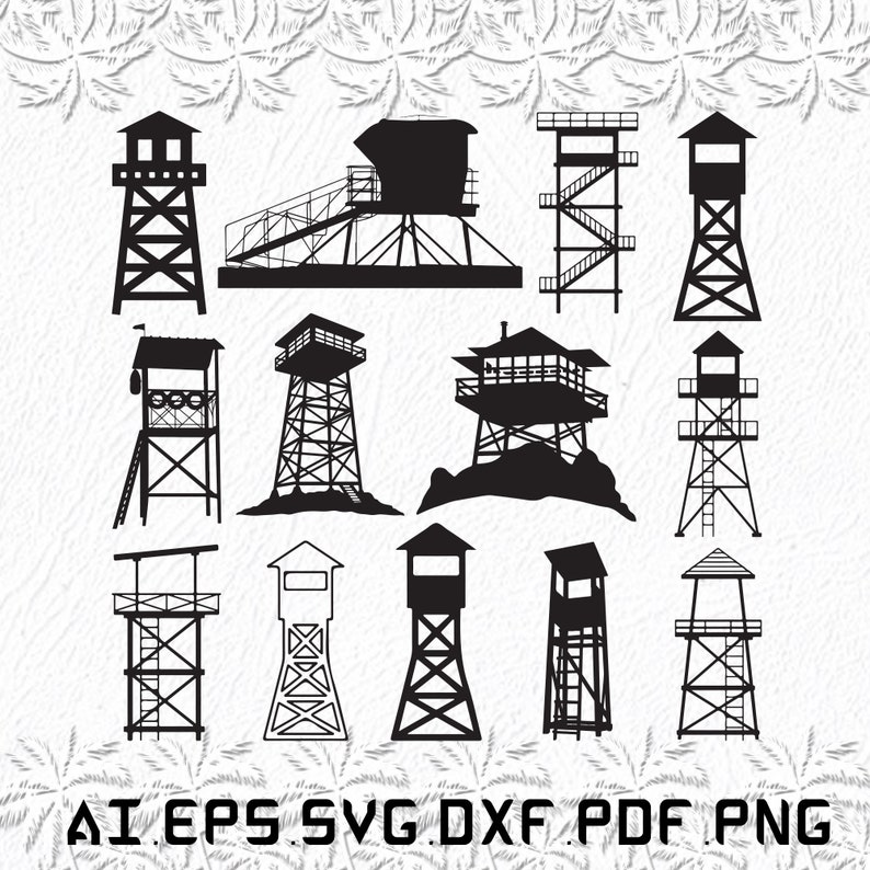 Watch Tower Svg Watch Towers Svg Watch Svg Tower Towers Etsy