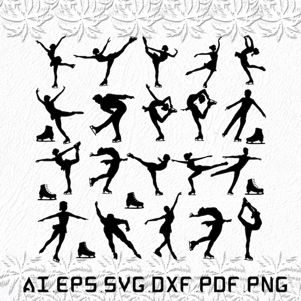 Figure skating svg, Figure svg, skating svg, Ice, Skater, SVG, ai, pdf, eps, svg, dxf, png