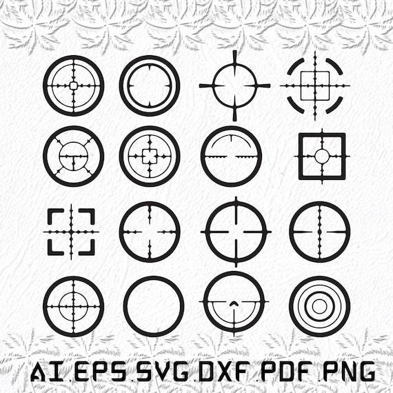 Crosshairs Svg Crosshair Svg Cross Svg Hair Fire SVG Ai - Etsy