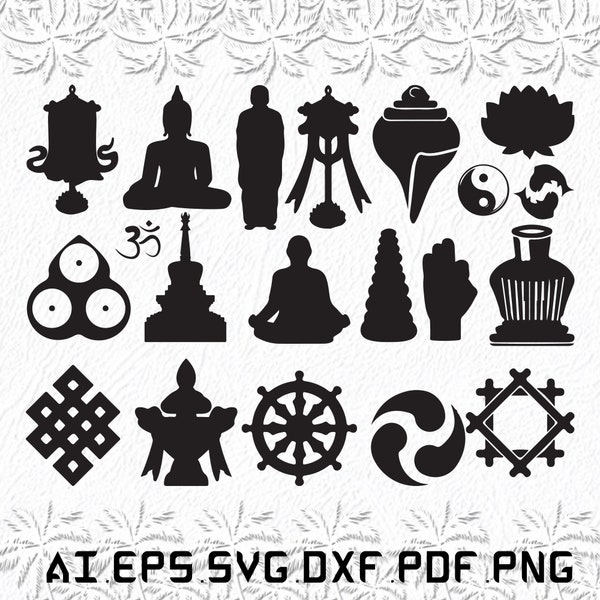 Buddhism Symbol svg, Buddhism Symbols svg, Buddhism svg, Symbol, Buddhi, SVG, ai, pdf, eps, svg, dxf, png