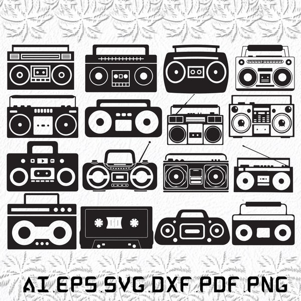 Boombox svg, Boom svg, Box svg, song, Music, SVG, ai, pdf, eps, svg, dxf, png