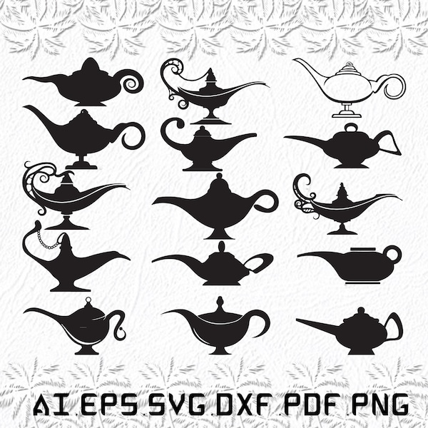 Genie Lamp svg, Genie Lamps svg, Genie svg, Lamp, Lamps, SVG, ai, pdf, eps, svg, dxf, png