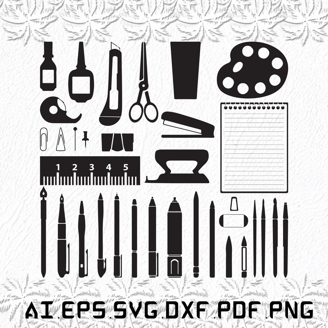 Stationery Tools Svg, Stationery Tool Svg, Stationery Svg, Tools, Tool