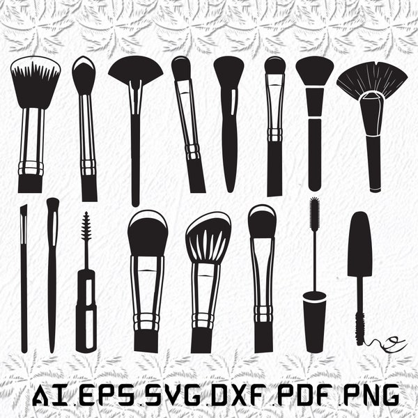 Makeup Brushes svg, Makeup Brushed svg, Makeup svg, Brushes, Brush, SVG, ai, pdf, eps, svg, dxf, png