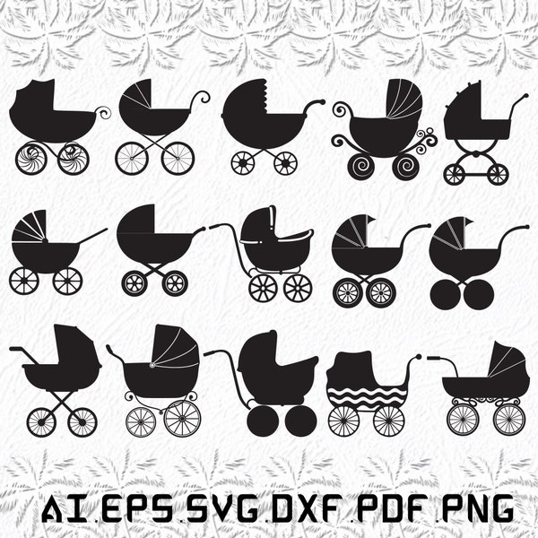 Baby Carriage svg, Baby svg, Carriage svg, Kids, Boy, SVG, ai, pdf, eps, svg, dxf, png