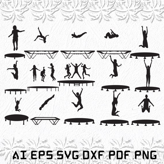 Trampolín svg Trampolinens svg Tramp svg saltar saltar Etsy España