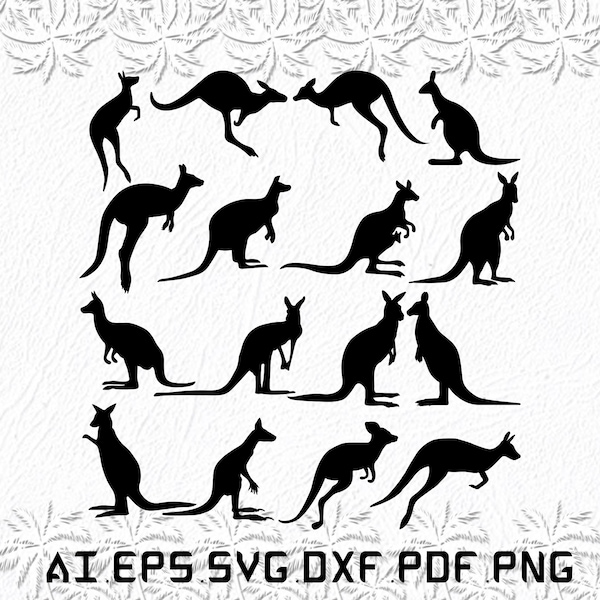 Kangaroo svg, Kangaroos svg, Animals svg, Australia, Animal, SVG, ai, pdf, eps, svg, dxf, png