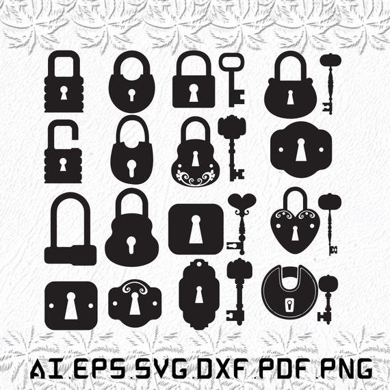 Lock and Key Svg Lock Svg Key Svg Box Love SVG Ai Pdf Etsy