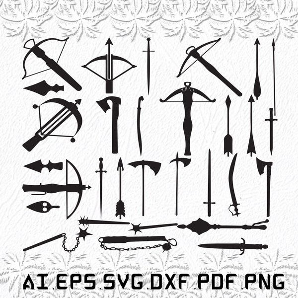 Crossbow svg, Crossbows svg, Arrow svg, Bow, Archer, SVG, ai, pdf, eps, svg, dxf, png