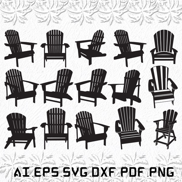 Adirondack Chair svg, Adirondack Chairs svg, Chair svg, Sea, Chairs, SVG, ai, pdf, eps, svg, dxf, png