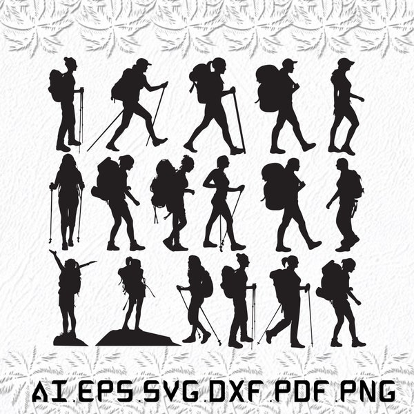 Female Hiker svg, Female Hikers svg, Female svg, Hiker, Girls, SVG, ai, pdf, eps, svg, dxf, png