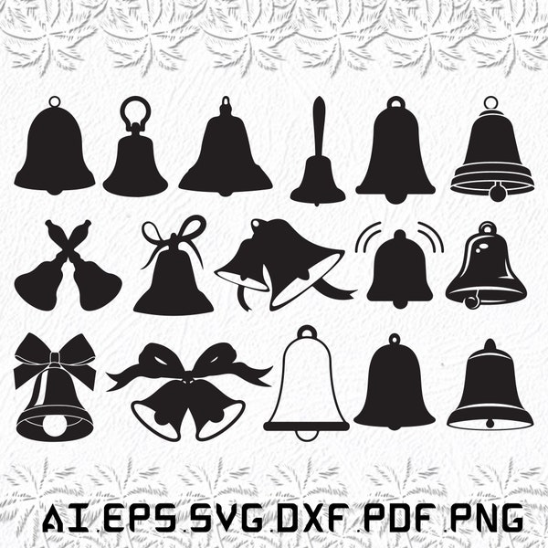 Bells svg, Bell svg, Funny svg, Ring, Cute, SVG, ai, pdf, eps, svg, dxf, png