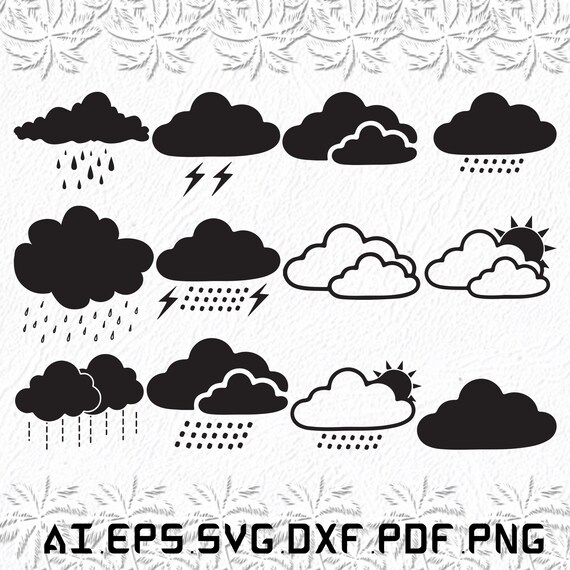 Rainy Cloud Sky Svg Rainy Cloud Skys Svg Sky Svg Rainy - Etsy
