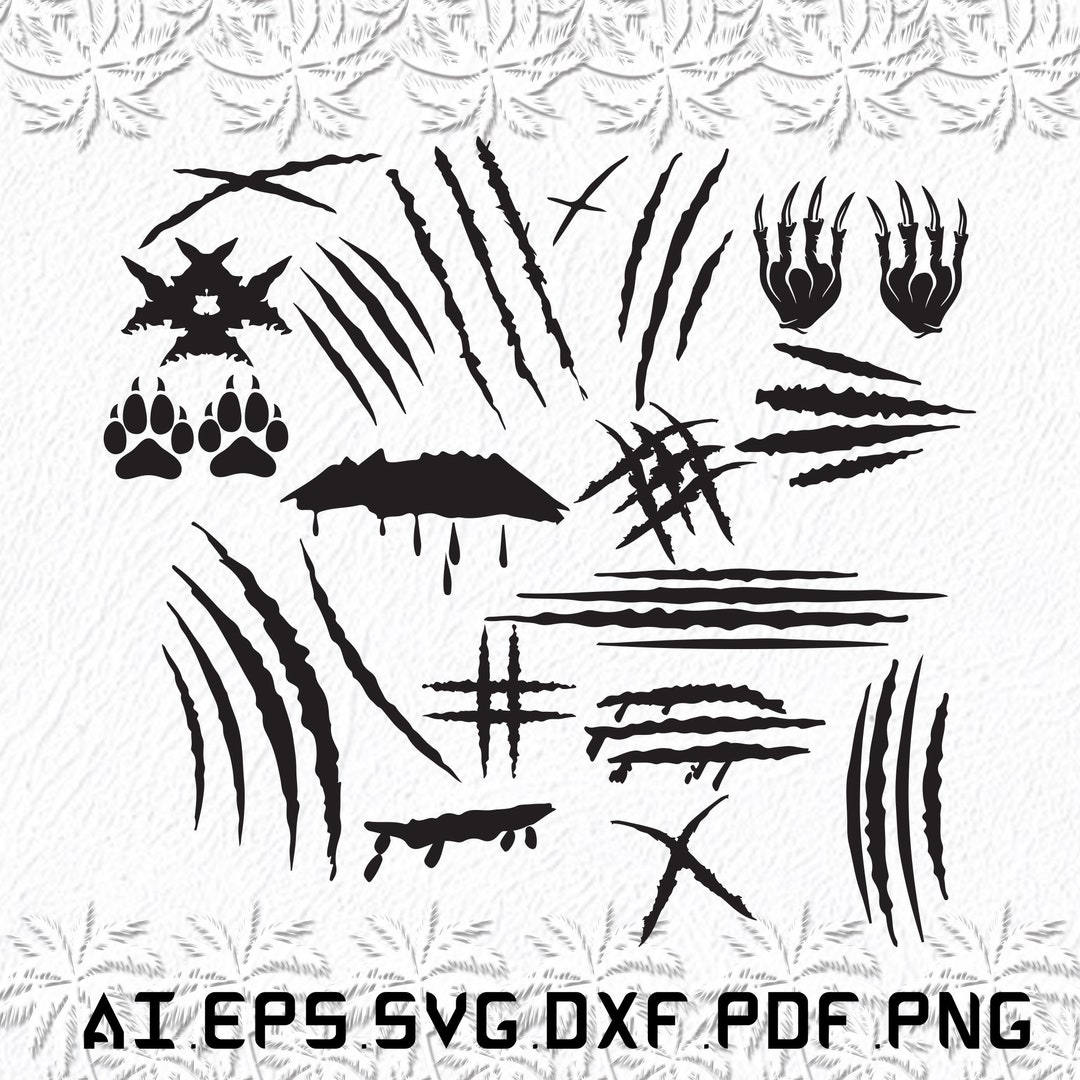 Claw Mark Svg Claw Svg Mark Svg Animal Paw SVG Ai Pdf Etsy