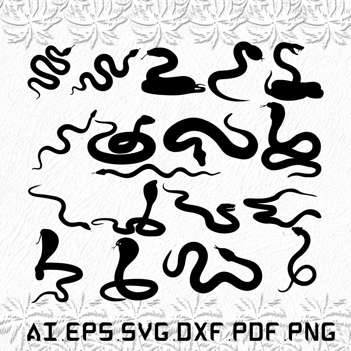 Snake Svg Snakes Svg Animal Svg Animals Black SVG Ai - Etsy