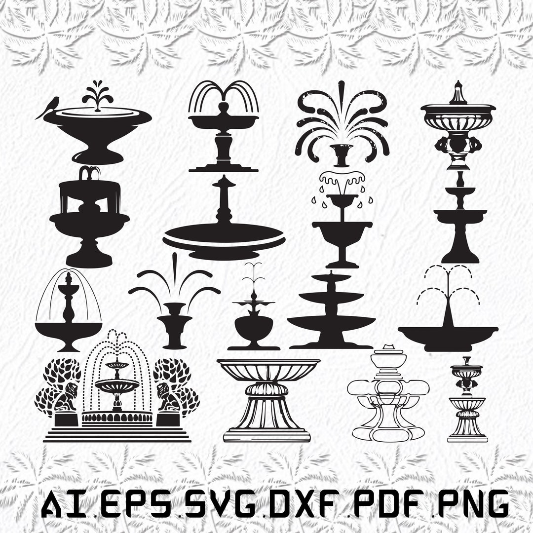 Fountain Svg, Fountains Svg, Waters Svg, Cute, Water, SVG, Ai, Pdf, Eps ...
