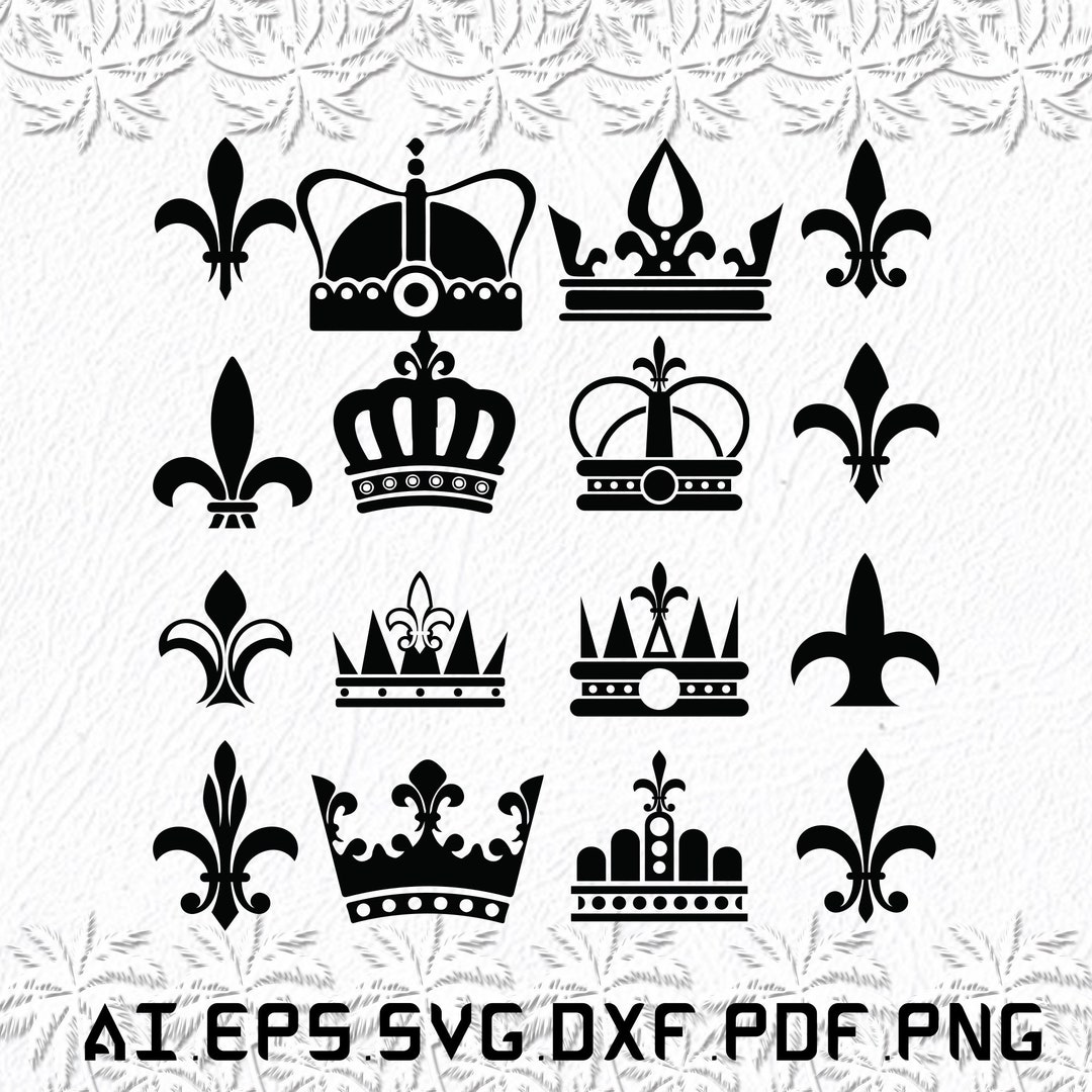 Crown Fleur De Lis Svg, Crown Fleur De Liss Svg, Crown Svg, Fleur, De