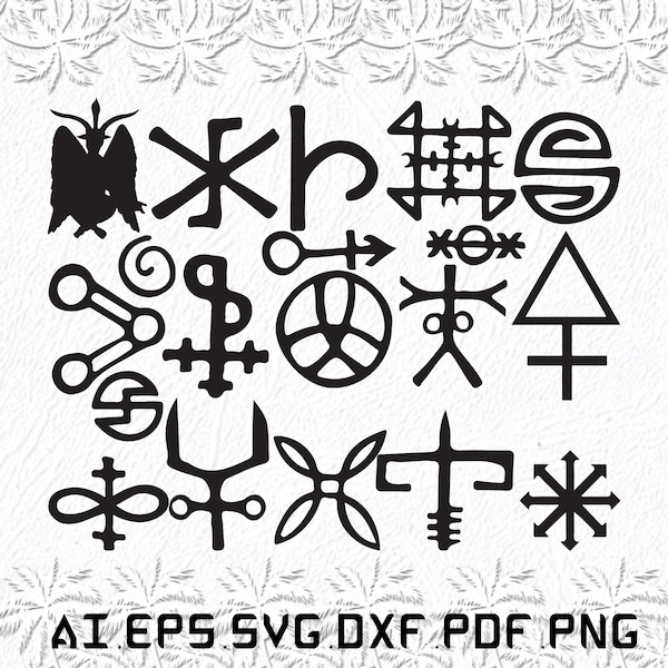 Símbolo satánico svg, Símbolos satánicos svg, Satánico svg, Símbolos, Símbolo, SVG, ai, pdf, eps, svg, dxf, png