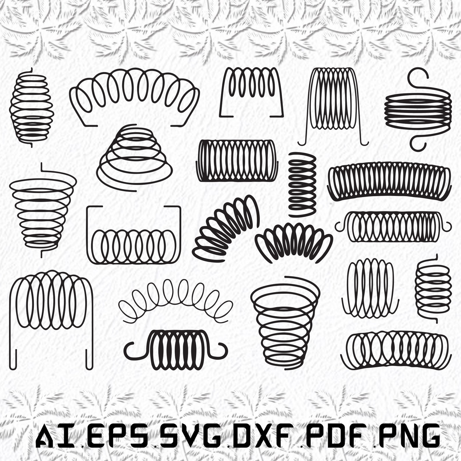 Coiled Spring Svg Coiled Springs Svg Coiled Svg Spring Etsy