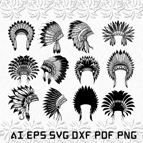 Download Headdress Svg Indian Svg Indian Headdress Svg Native Etsy
