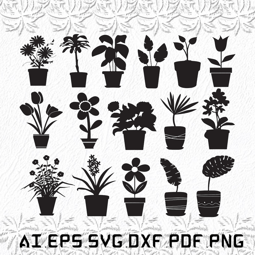 Flower in Pot Svg, Flower Svg, Pot Svg, Green, Nature, SVG, Ai, Pdf