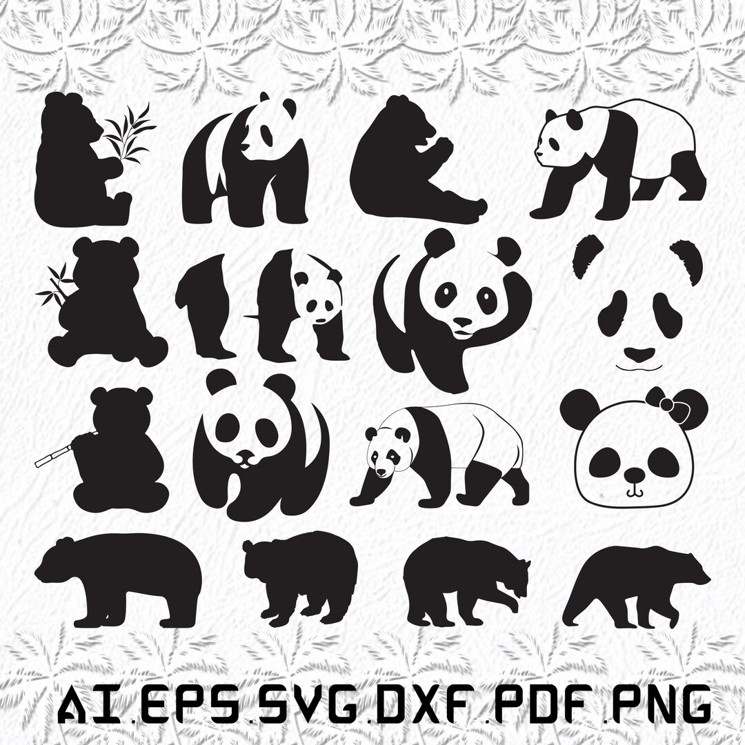 Panda Svg, Pandas Svg, Cute Svg, Animal, Animals, SVG, Ai, Pdf, Eps ...