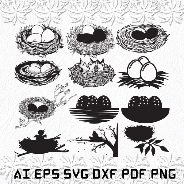 Eggs Nest svg, Egg svg, Eggs svg, Nest, House, SVG, ai, pdf, eps, svg, dxf, png