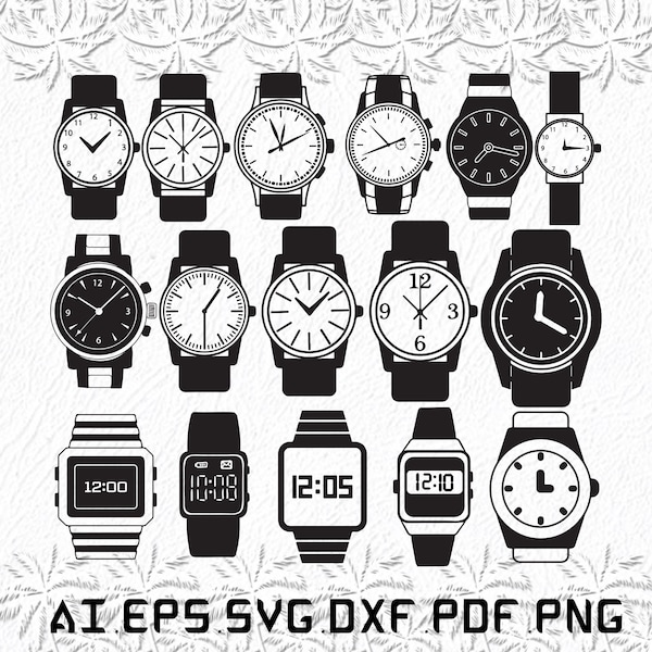 Wrist watch svg, Wrist svg, watch svg, Time, Date, SVG, ai, pdf, eps, svg, dxf, png