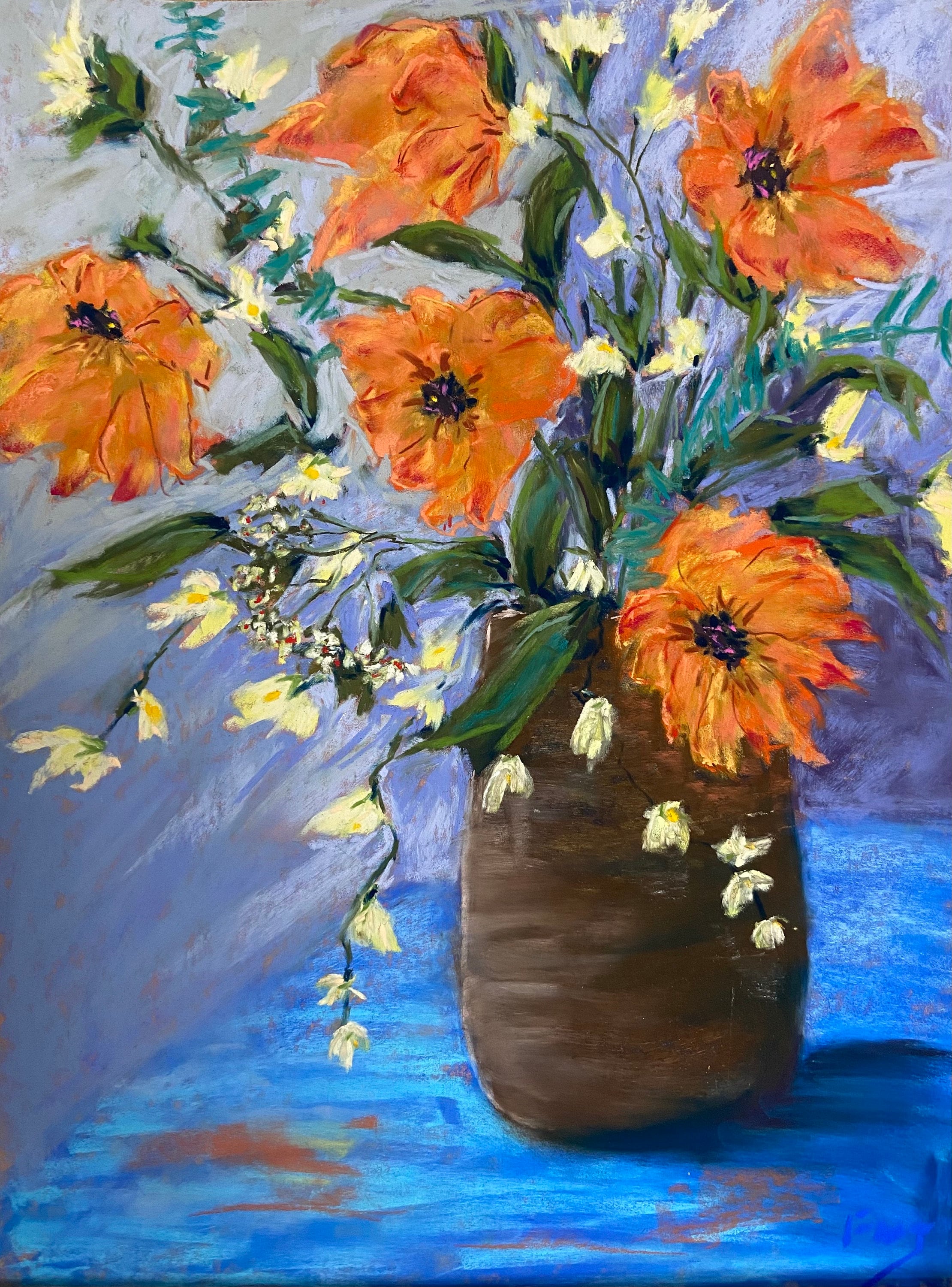 Orange Flowers in Vase. - Etsy