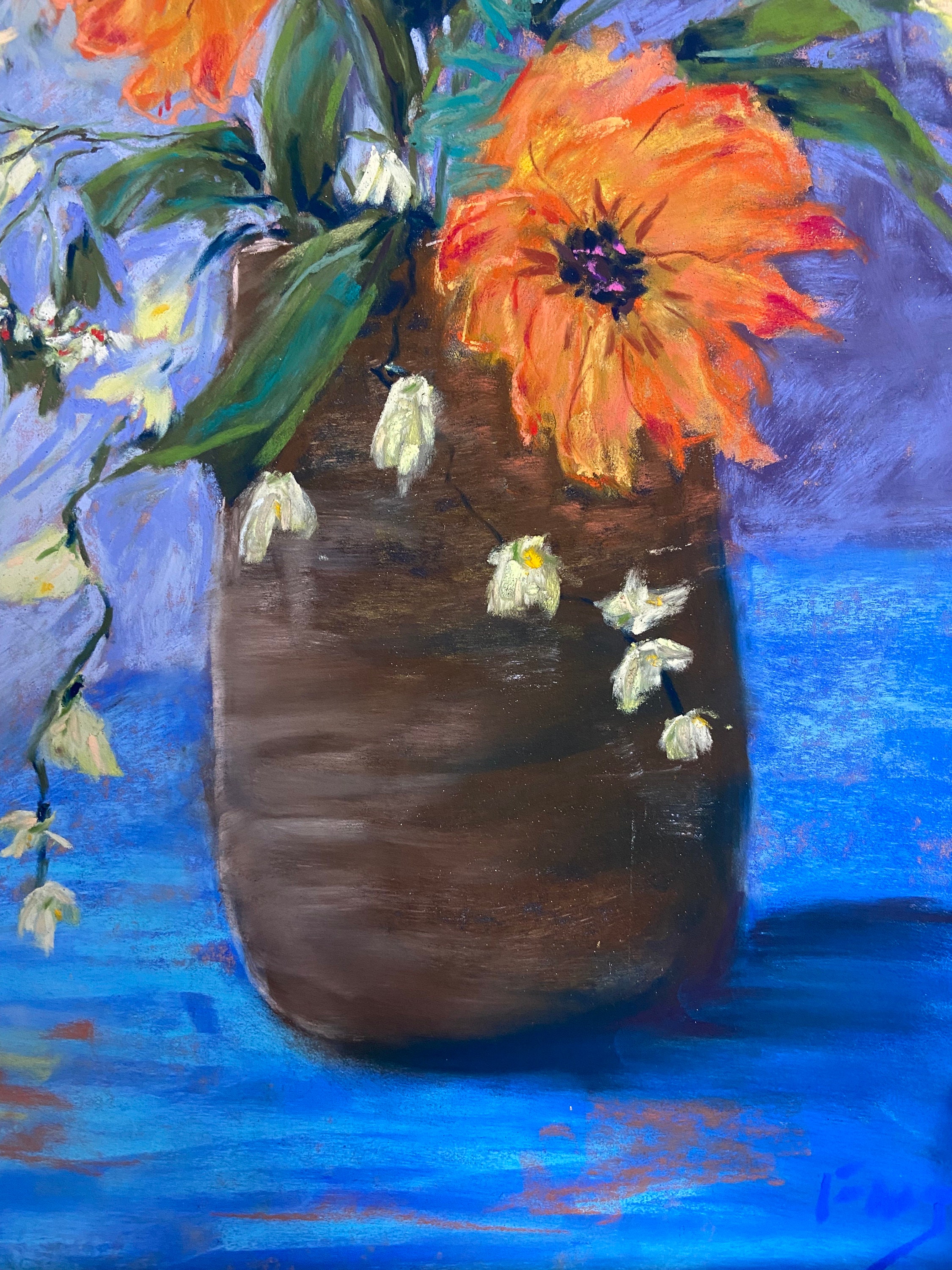 Orange Flowers in Vase. - Etsy