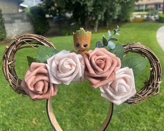 Baby Groot Ears (Optional: Black or White Headbands)