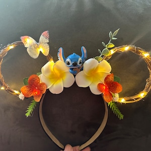 floral Ears (Optional: Black, Beige or White Headbands)