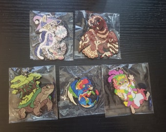 Various Fursona Pins Keychains