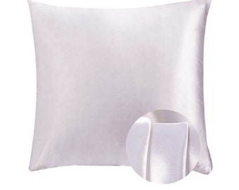 Glossy White Silk Cushion Cover, Blank Sublimation Satin pillow, Sublimation Blanks, Sublimation pillow cover, white Sublimation pillow