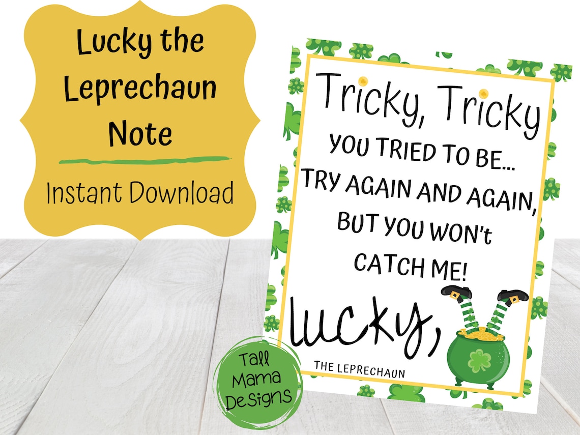 Leprechaun Letter Printable Leprechaun Trap Letter Lucky Etsy
