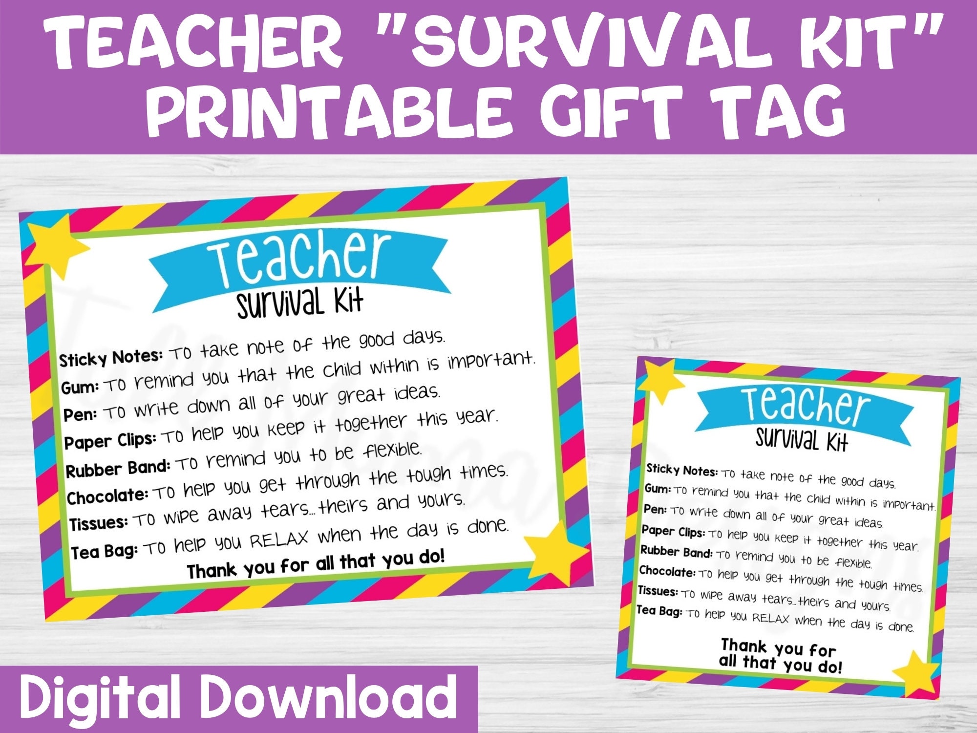 Teacher Survival Kit Printable TidyLady Printables Lupon gov ph